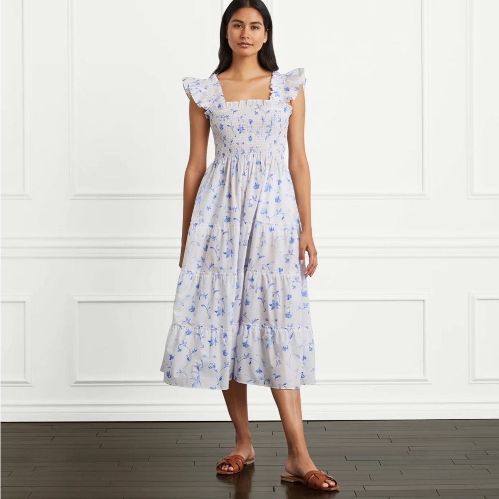Hillhouse Ellie Nap Dress in Blue Botanical